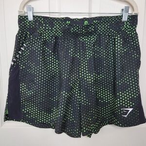 Gymshark Fluo Lime Camo Print 5" Shorts Athletic Running A2A8K Size XL